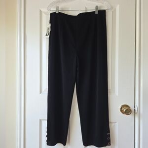 Misook Pants L Petite Black NWT‎ Petite Knit Split Hem Size LP $280